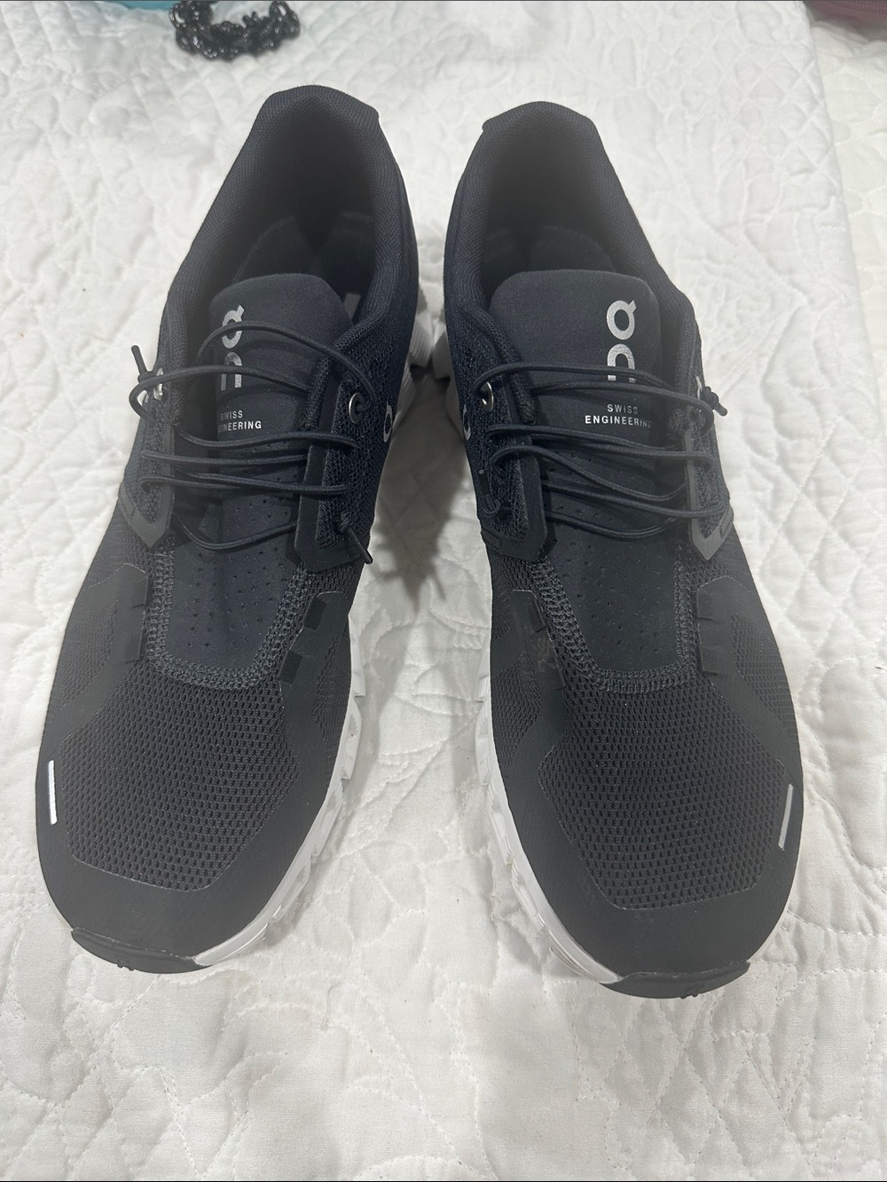 On Running Black Athletic Sneakers with White Soles